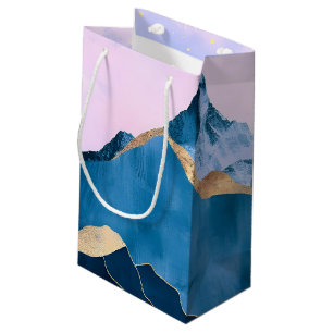Bolsa De Regalo Pequeña Acuarela Golden Celestial Peaks