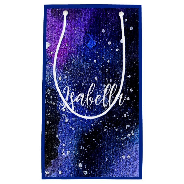 Bolsa De Regalo Pequeña Acuarela Purple Universo (Anverso)