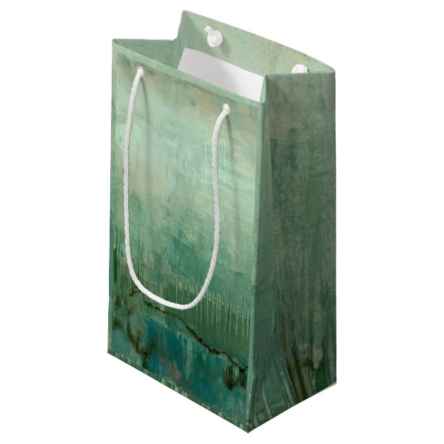 Bolsa De Regalo Pequeña Acuarela verde contemporánea (Angulo Anverso)