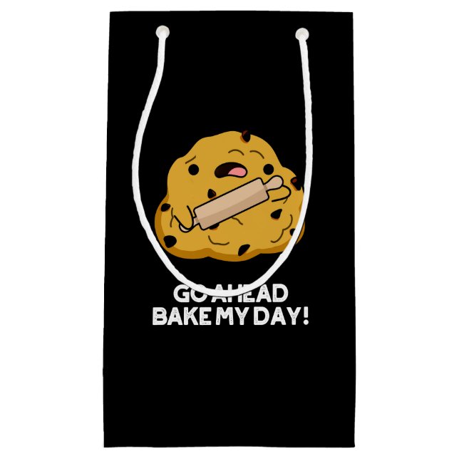 Bolsa De Regalo Pequeña Adelante Bake My Day Funny Baking Pun Dark BG (Anverso)