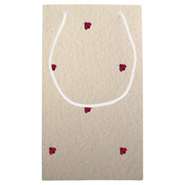 Bolsa De Regalo Pequeña Adorable Cute, Ladybugs, Luminoso (Reverso)
