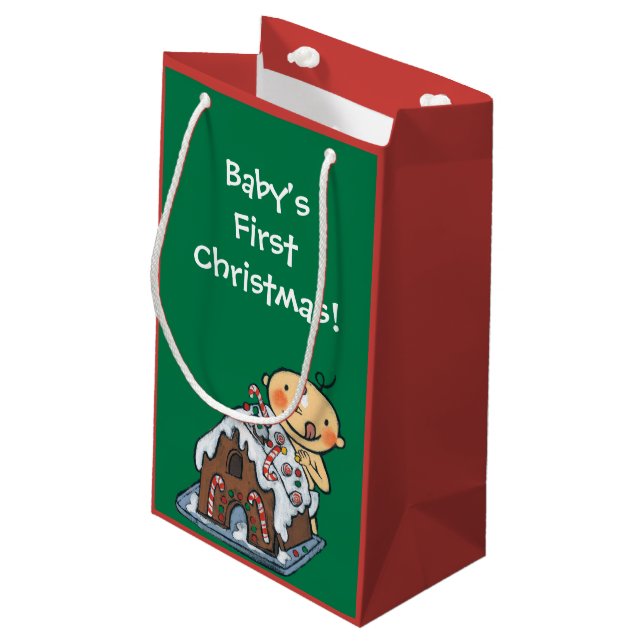 Bolsa De Regalo Pequeña Adornamiento de una casa de pan de jengibre para (Angulo reverso)