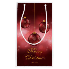 Bolsa De Regalo Pequeña Adornos Navideños Festivos Rojos Con Texto Persona