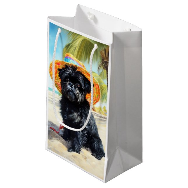 Bolsa De Regalo Pequeña Affenpinscher en la playa, regalo de verano para l (Angulo Anverso)