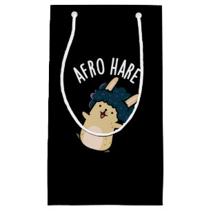 Bolsa De Regalo Pequeña Afro Hare Conejo Gracioso Con Afro Pun Dark BG