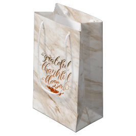 Bolsa De Regalo Pequeña Agradecido Feather Blessn Modern Marble