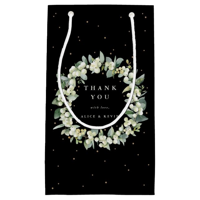 Bolsa De Regalo Pequeña Agradecimiento de Navidad / Vacaciones Snowberry + (Anverso)