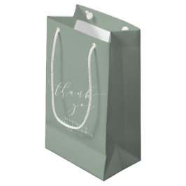 Bolsa De Regalo Pequeña Agradecimiento Minimalista Clásico Sage para Despe