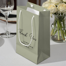Bolsa De Regalo Pequeña Agradecimiento Minimalista Gris Cemento para Despe