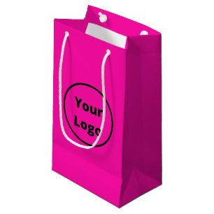 Bolsa De Regalo Pequeña Agregar logotipo rosa plano