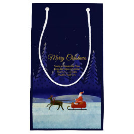 Bolsa De Regalo Pequeña Agregar nombre de familia / organización Azul + Sa