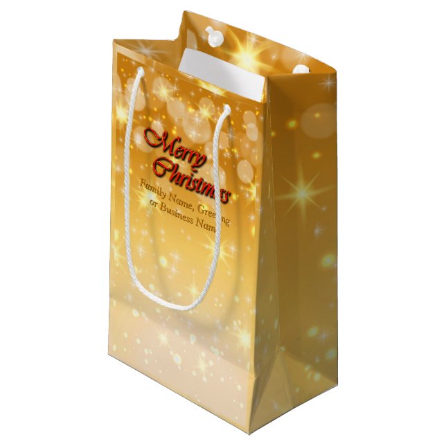 Bolsa De Regalo Pequeña Agregar nombre Editar Navidades de coincidencia de (Angulo Anverso)