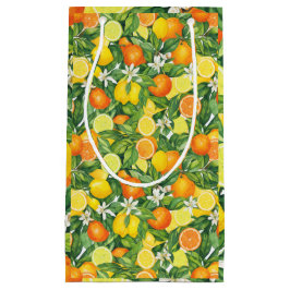 Bolsa De Regalo Pequeña Agua Limones Y Naranjas De Citricos Al Aguarela Me
