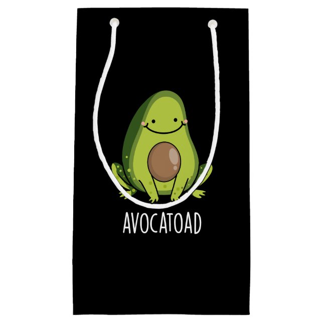Bolsa De Regalo Pequeña Aguacate Funny Aguacate Toad Pun Dark BG (Anverso)
