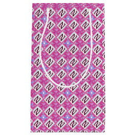 Bolsa De Regalo Pequeña Alfabeto Geométrico Rosa Chic Inicial N