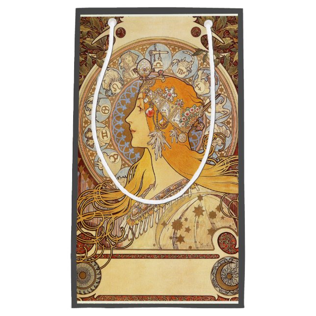 Bolsa De Regalo Pequeña Alfonse Mucha Zodiac Art Nouveau Mujer (Anverso)