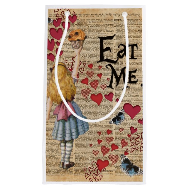 Bolsa De Regalo Pequeña Alicia en el país de las maravillas me come (Anverso)