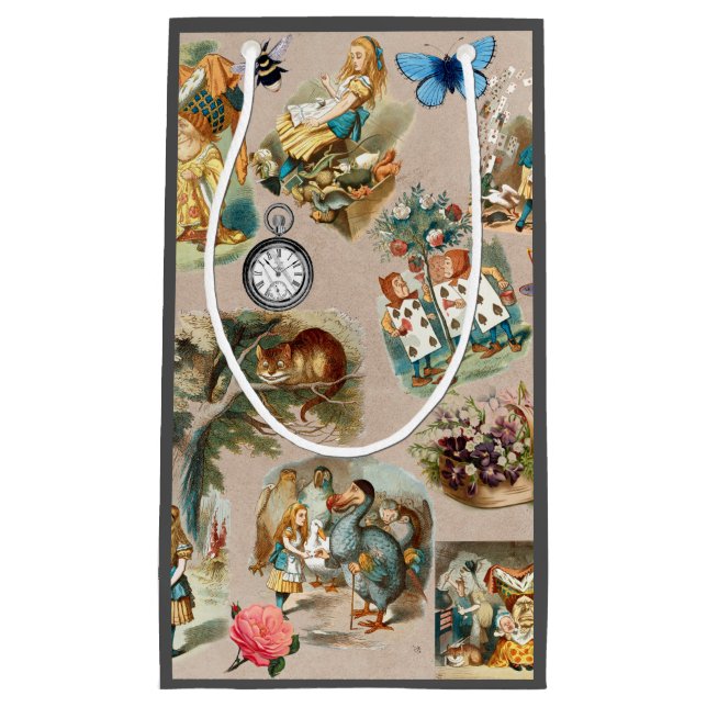 Bolsa De Regalo Pequeña Alicia en personajes del gato de Cheshire en el pa (Anverso)