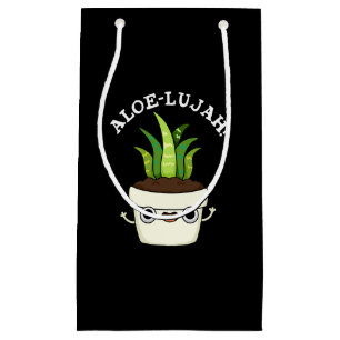 Bolsa De Regalo Pequeña Aloe-llujah Funny Aloe Vera Pun Dark BG