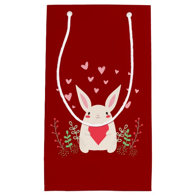 Bolsa De Regalo Pequeña Amante de Kawaii Bunny Personalizado (Anverso)