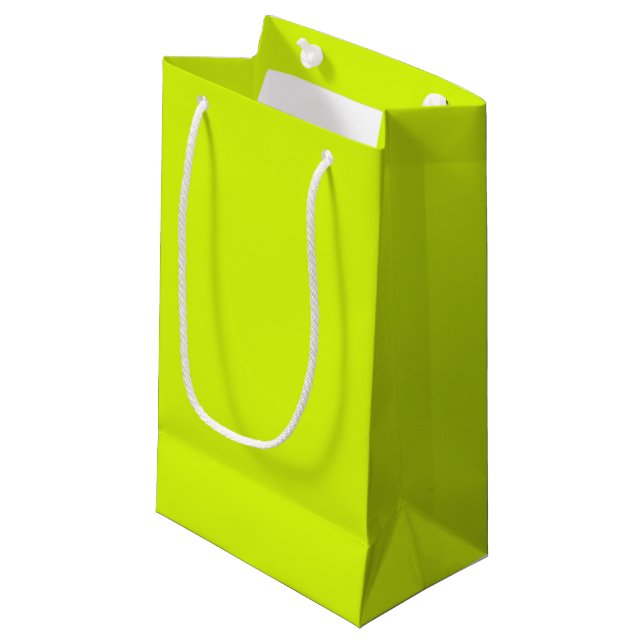Bolsa De Regalo Pequeña amarillo chartreuse color sólido (Angulo Anverso)