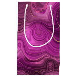 Bolsa De Regalo Pequeña Ametismo Púrpura Y Agante Abstracto De Oro