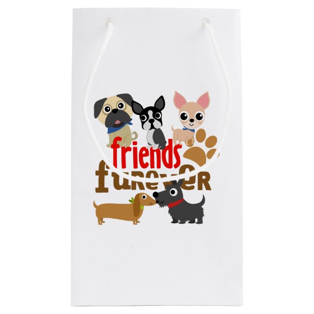 Bolsa De Regalo Pequeña Amigos Cachorros de perros de Furever (Reverso)