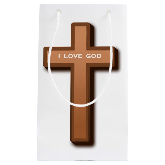 BOLSA DE REGALO PEQUEÑA "AMO A DIOS" CRUZ (Anverso)