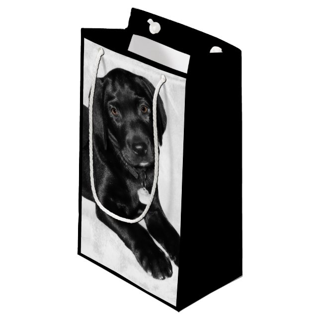 Bolsa De Regalo Pequeña Amor adolescente Labrador negro (Angulo Anverso)