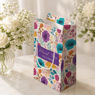 Bolsa De Regalo Pequeña Amor en Flor Romántico Rosa Púrpura Boda