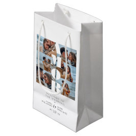 Bolsa De Regalo Pequeña AMOR Quote White Collage Welcome Wedding 6 Photos
