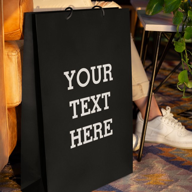 Bolsa De Regalo Pequeña Añadir su propio texto Personalizado aquí negro y  (Subido por el creador)