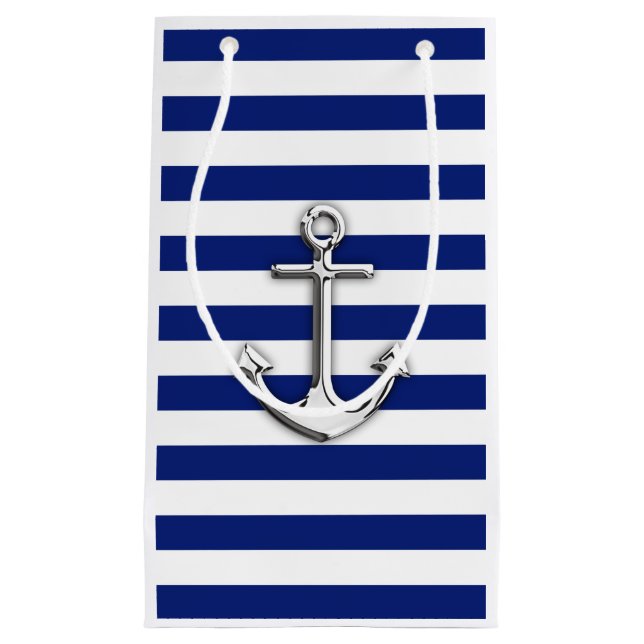 Bolsa De Regalo Pequeña Anclaje plateado clásico (Anverso)