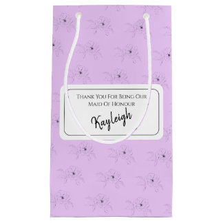 Bolsa De Regalo Pequeña ~Anémona Sobre Lila Claro