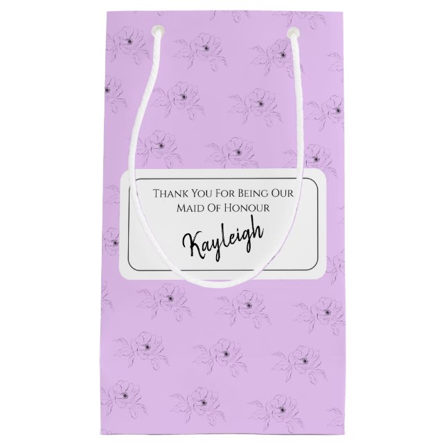 Bolsa De Regalo Pequeña ~Anémona Sobre Lila Claro (Anverso)