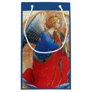 BOLSA DE REGALO PEQUEÑA ANGEL EN ORO ROJO Y AZUL