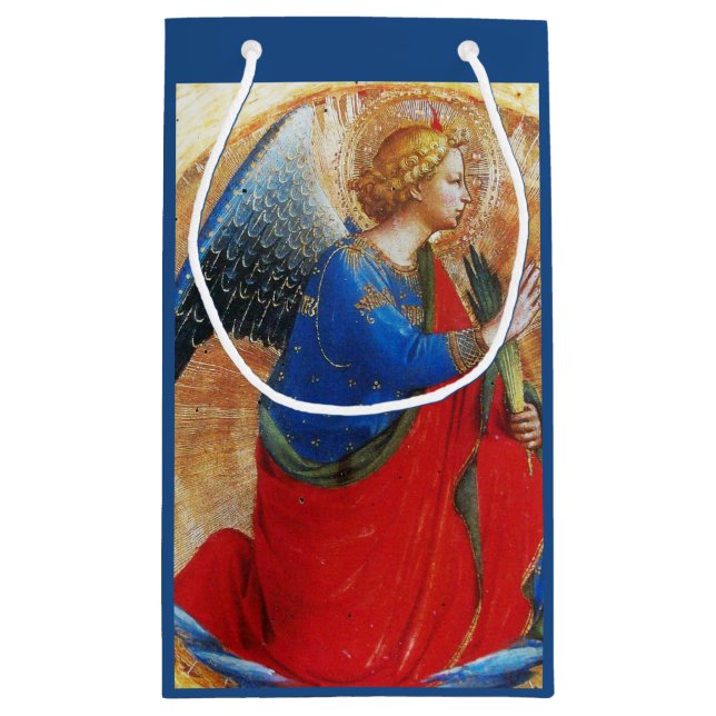 BOLSA DE REGALO PEQUEÑA ANGEL EN ORO ROJO Y AZUL (Reverso)
