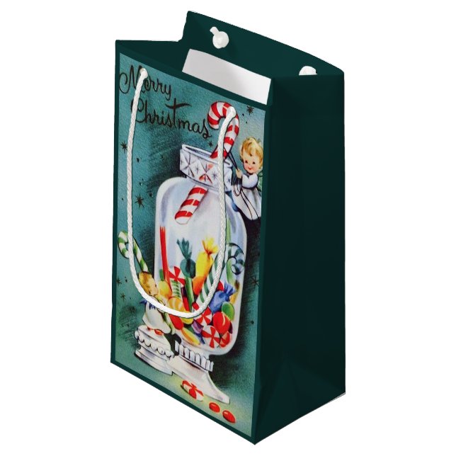 Bolsa De Regalo Pequeña Angels de dulces de Navidad retro (Angulo Anverso)