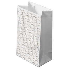Bolsa De Regalo Pequeña Anillos de CAFE Brown Blanco Artesanal Divertido