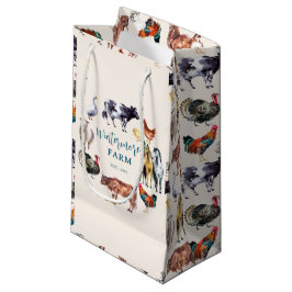 Bolsa De Regalo Pequeña Animales de granja acuarela negocio marfil