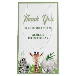 Bolsa De Regalo Pequeña Aniversario de los animales de Safari