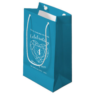 Bolsa De Regalo Pequeña Aniversario de Topaz Bolso de regalo de 4 años de