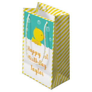 Bolsa De Regalo Pequeña Aniversario feliz amarillo y verde del Dudoso Cauc