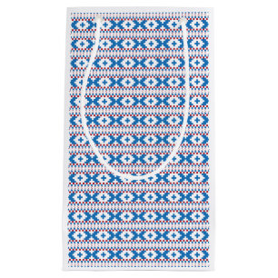 Bolsa De Regalo Pequeña Antiguos signos letones azul, rojo, blanco