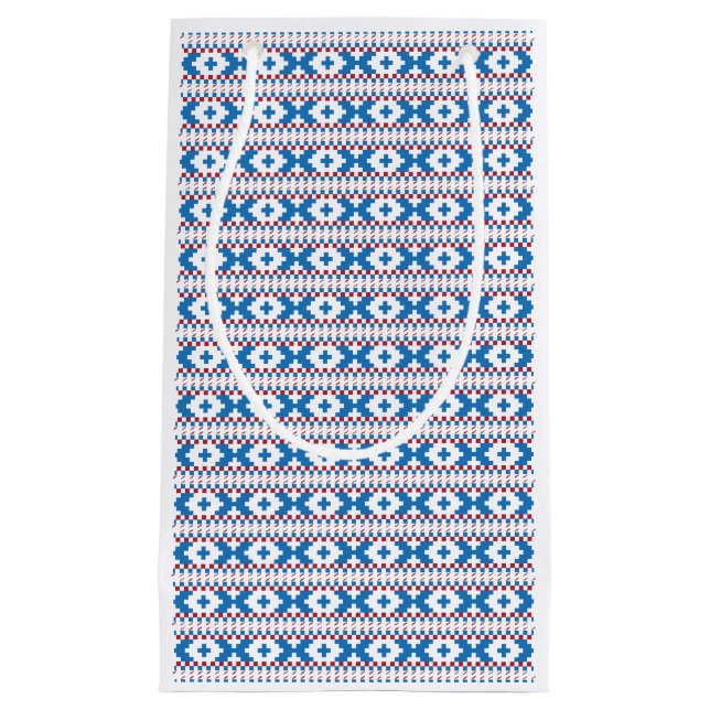 Bolsa De Regalo Pequeña Antiguos signos letones azul, rojo, blanco (Anverso)