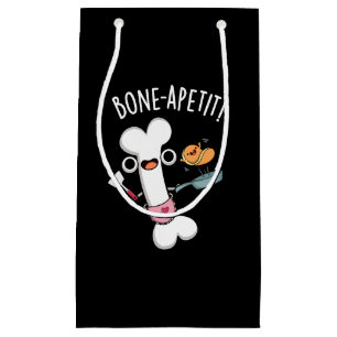 Bolsa De Regalo Pequeña Apetito óseo Gracioso cocinar Pun Dark BG