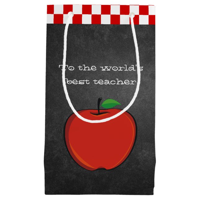 Bolsa De Regalo Pequeña Apple en el regalo del profesor de la pizarra (Anverso)