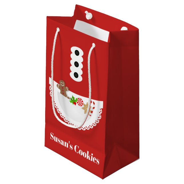 Bolsa De Regalo Pequeña Apron gingerbread Navidades fiesta de intercambio  (Angulo Anverso)
