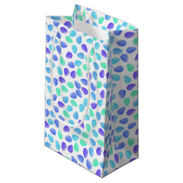 BOLSA DE REGALO PEQUEÑA AQUA BLUE PURPLE WATERCOLOR HUEVOS ORIENTALES