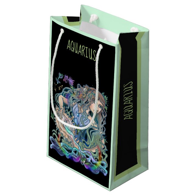 Bolsa De Regalo Pequeña Aquarius Zodiac (Angulo reverso)